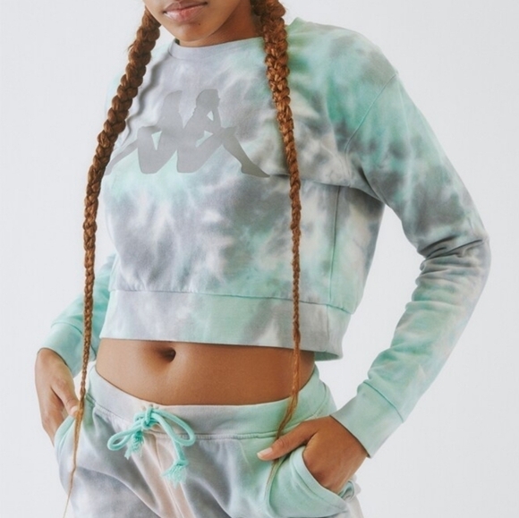 Kappa 100% Cotton Tie Dyed Authentic Galz Crop Sweatshirt Size XS - Picture 1 of 3